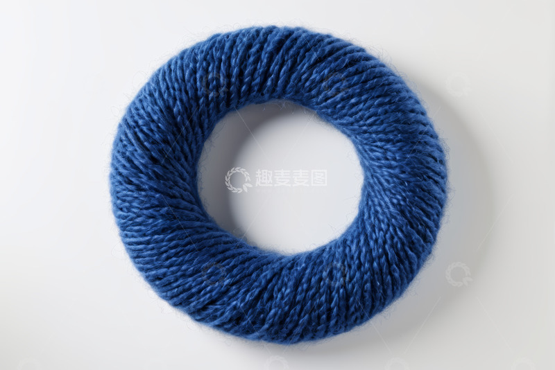 高清大图下载【趣麦麦图】蓝色毛线环形特写