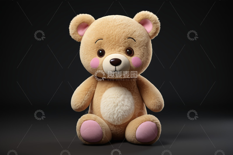 高清大图下载【趣麦麦图】可爱毛绒小熊玩具特写