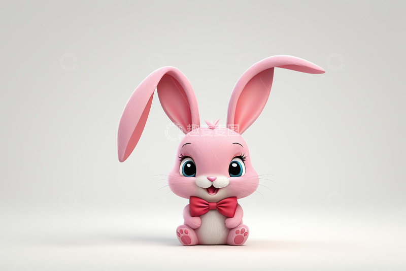 高清大图下载【趣麦麦图】可爱粉色动画兔子形象