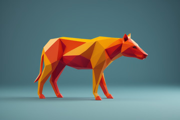 低多边形风格动物插画