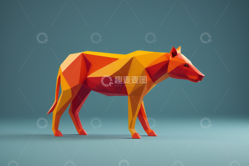 高清大图下载【趣麦麦图】低多边形风格动物插画