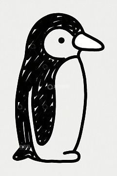 简笔风格站立企鹅插画