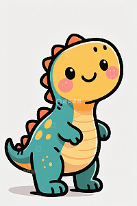 可爱卡通恐龙形象插画