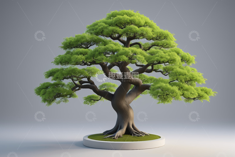 高清大图下载【趣麦麦图】盆栽绿树特写