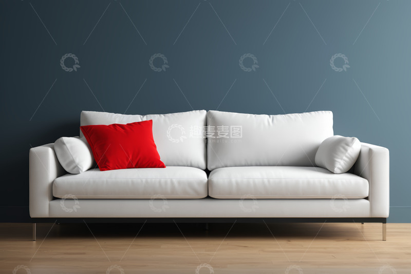 高清大图下载【趣麦麦图】现代简约风格白色沙发家居图