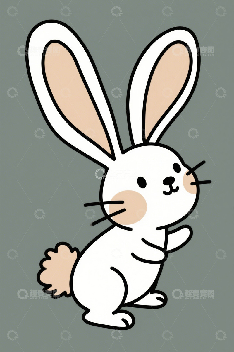 高清大图下载【趣麦麦图】卡通兔子插图