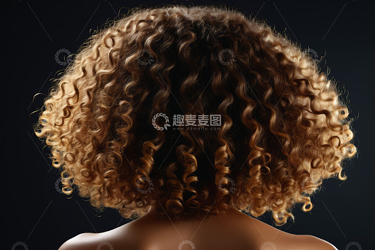 女性卷曲发型特写
