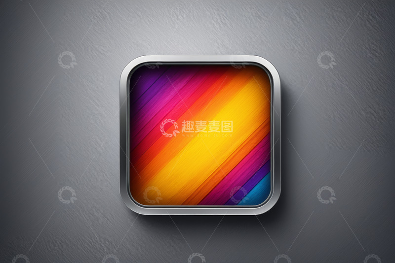 高清大图下载【趣麦麦图】彩色条纹方形图标设计素材