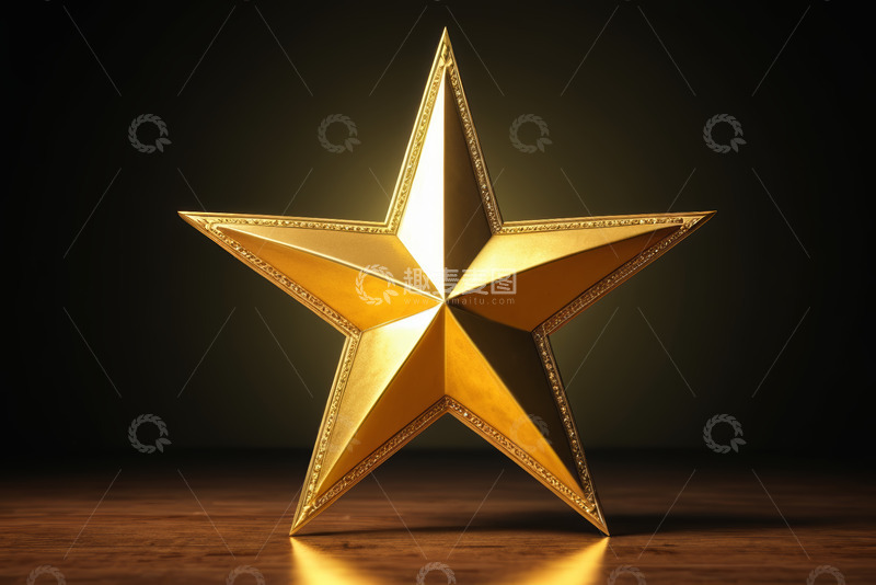 高清大图下载【趣麦麦图】金色五角星装饰特写
