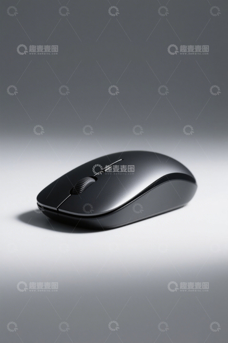 高清大图下载【趣麦麦图】黑色无线鼠标特写