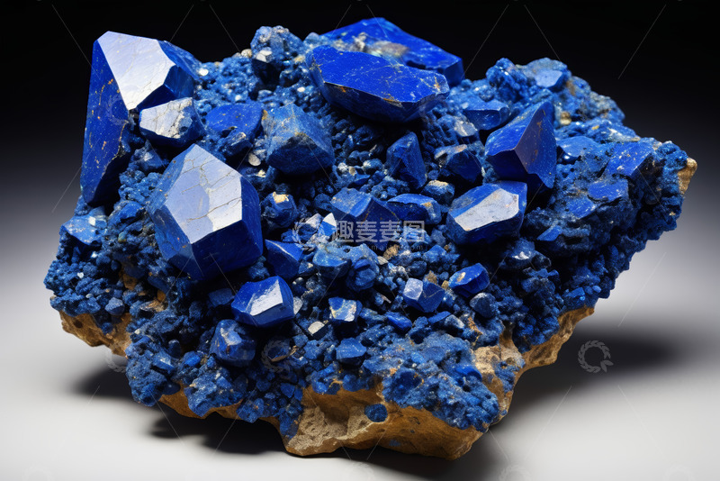 高清大图下载【趣麦麦图】蓝色晶体矿石特写