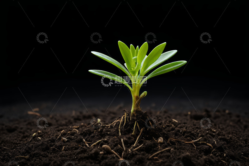 高清大图下载【趣麦麦图】破土而出的嫩绿植物