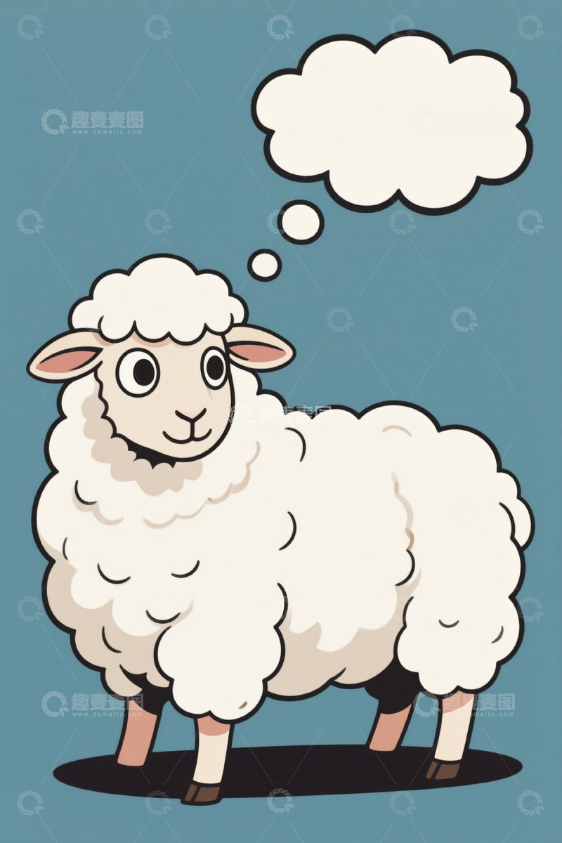高清大图下载【趣麦麦图】卡通绵羊形象素材