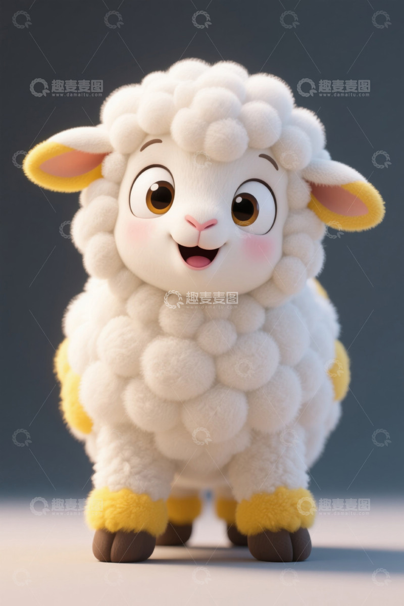 高清大图下载【趣麦麦图】可爱卡通小羊形象
