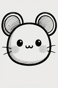 可爱卡通老鼠头像插画
