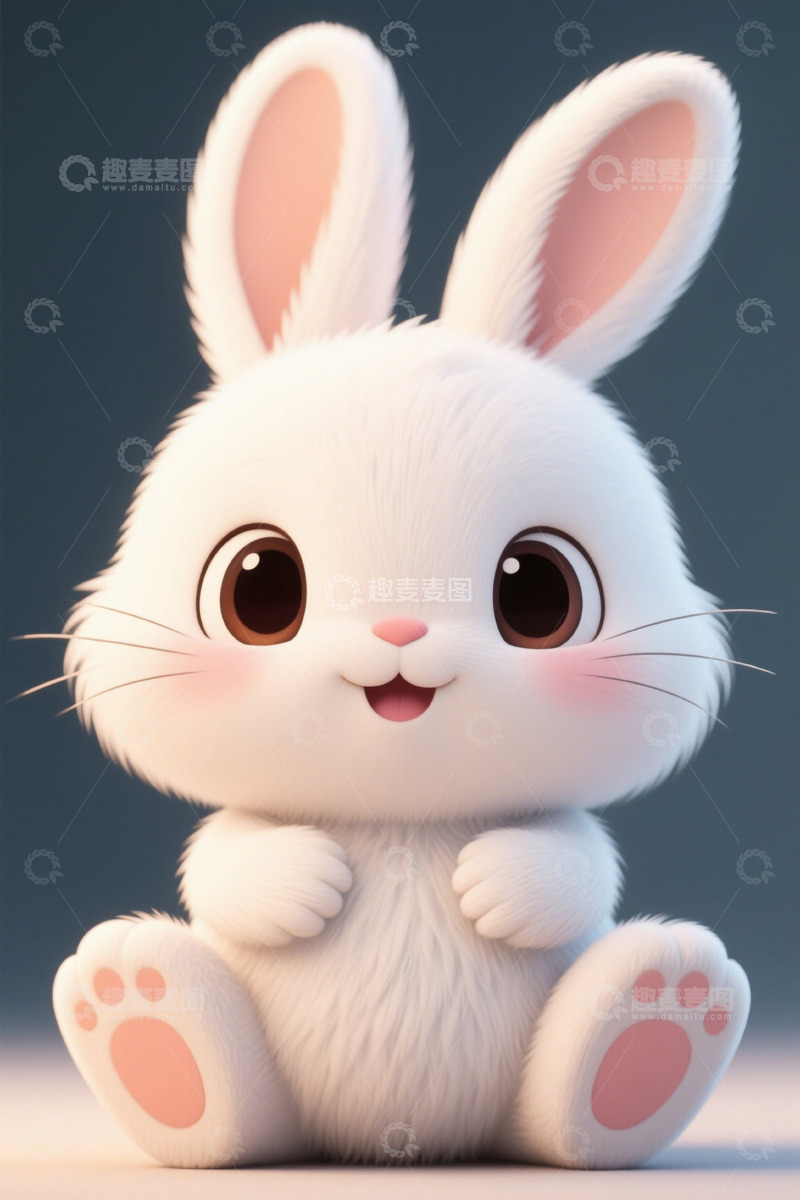 高清大图下载【趣麦麦图】可爱白兔卡通形象