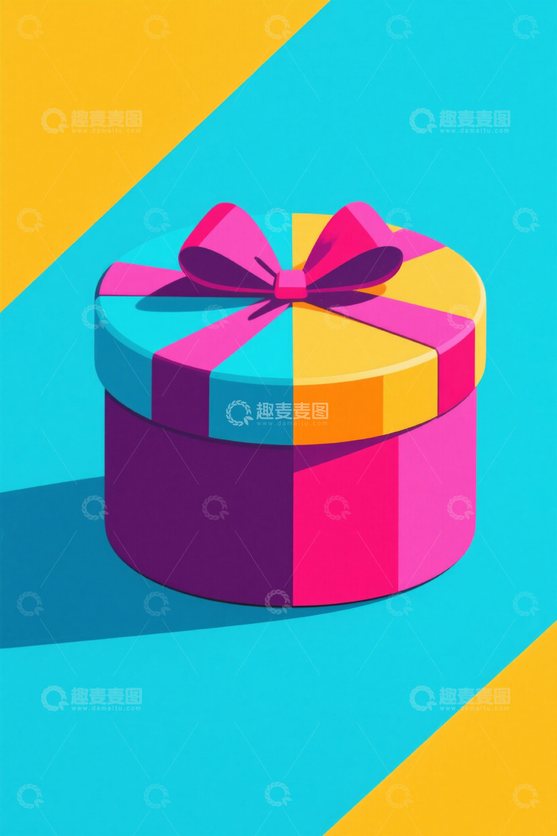 高清大图下载【趣麦麦图】彩色礼物盒插画素材
