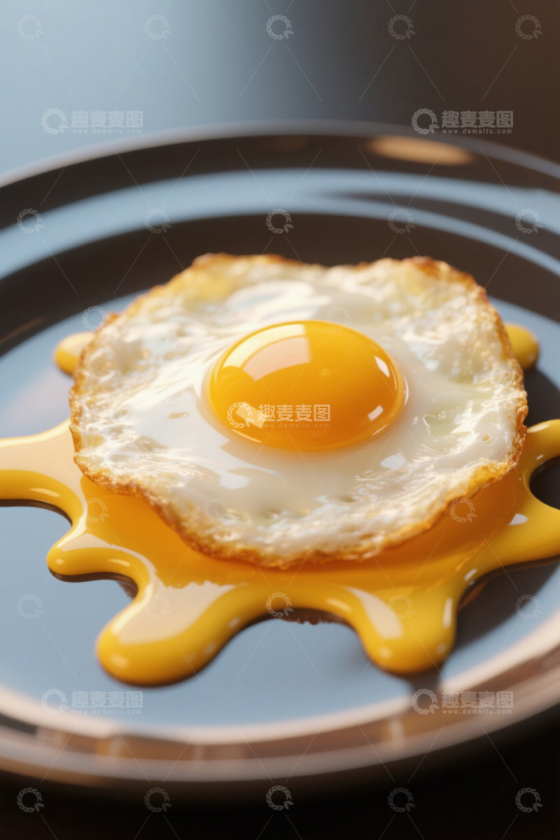 高清大图下载【趣麦麦图】盘中煎蛋特写