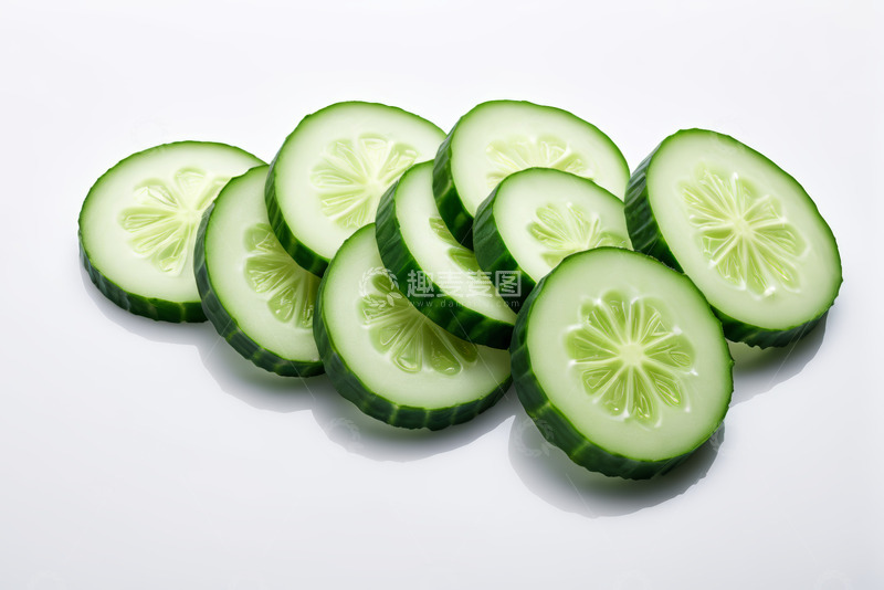 高清大图下载【趣麦麦图】切片黄瓜特写素材