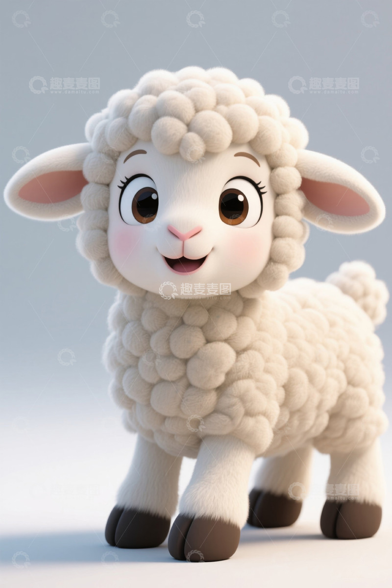 高清大图下载【趣麦麦图】可爱卡通绵羊形象素材