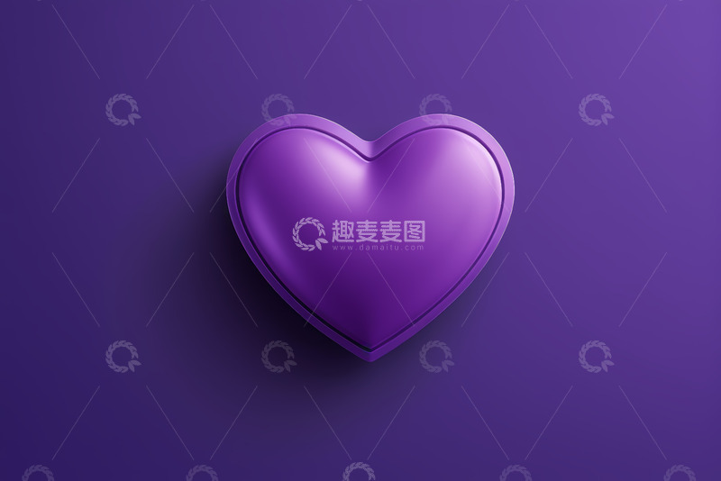 高清大图下载【趣麦麦图】紫色背景爱心图案素材