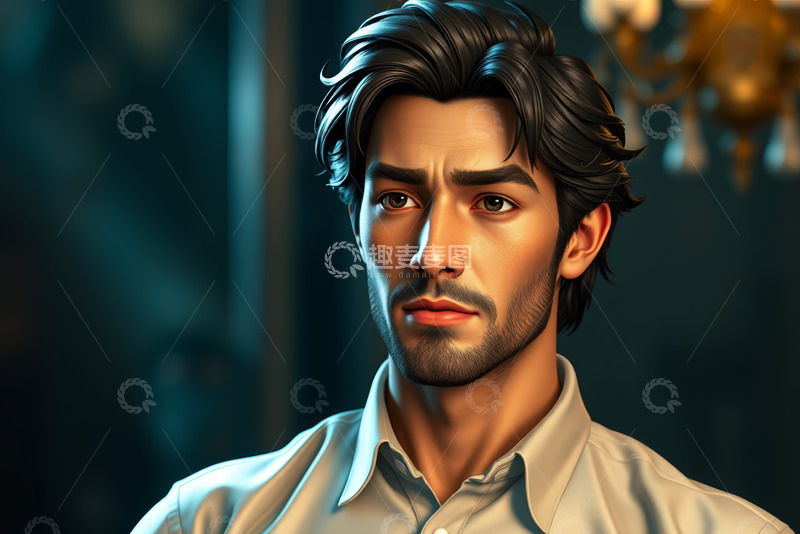 高清大图下载【趣麦麦图】男性人物肖像特写