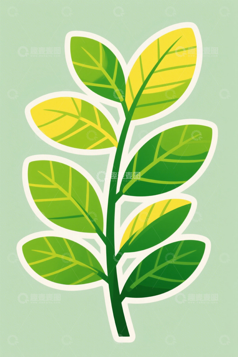 高清大图下载【趣麦麦图】绿色植物动画插画素材