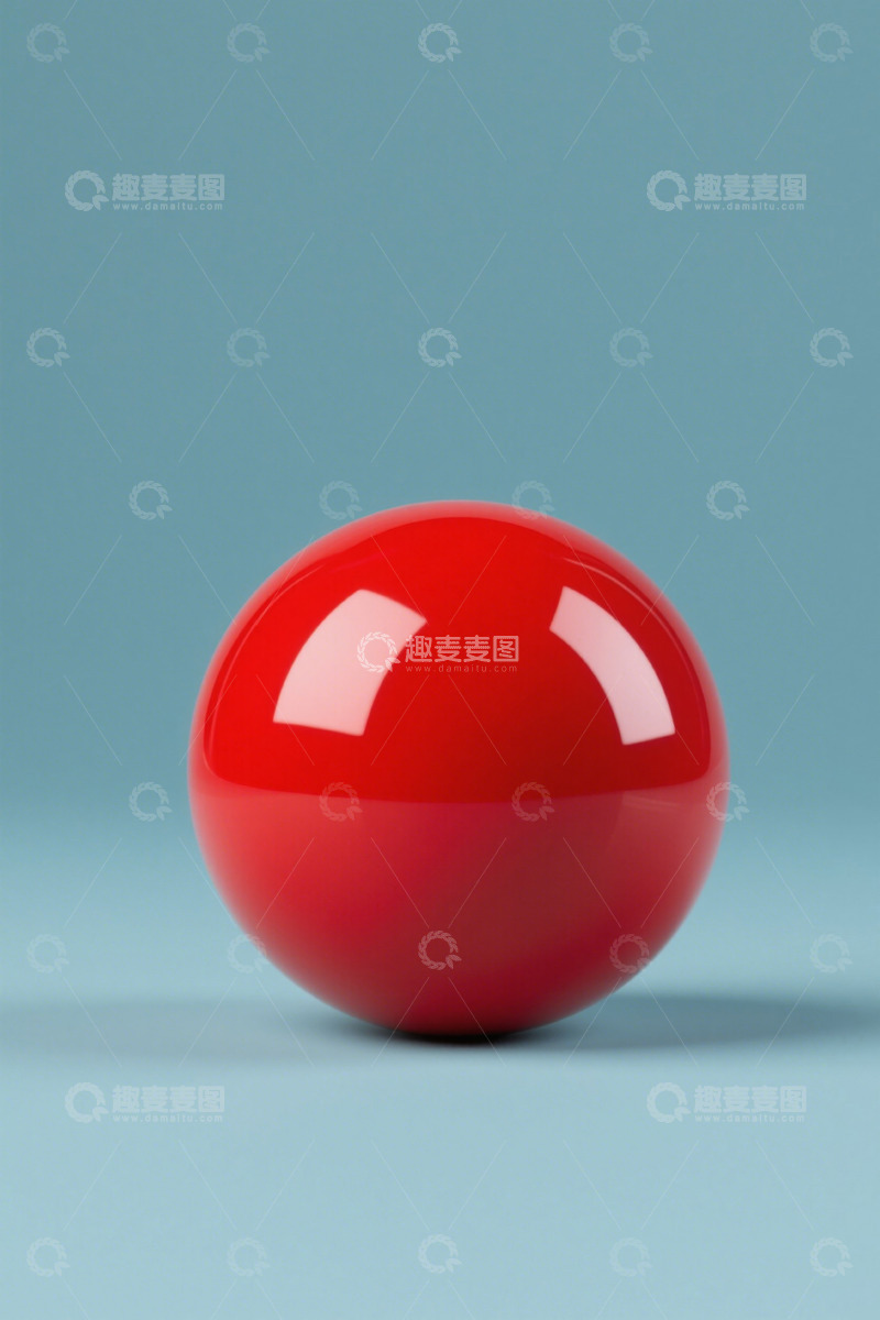 高清大图下载【趣麦麦图】蓝色背景上的红色球体