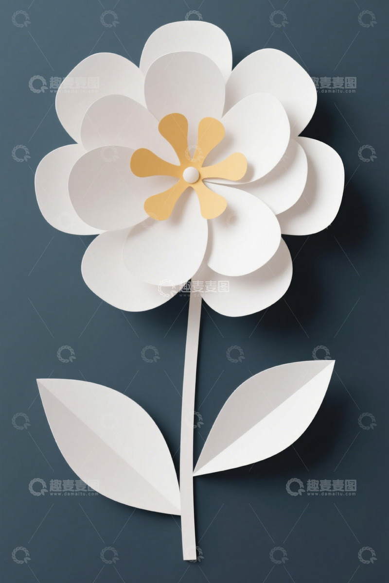 高清大图下载【趣麦麦图】白色纸质花朵装饰素材