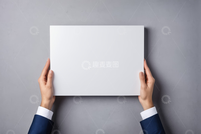 高清大图下载【趣麦麦图】双手持空白纸张