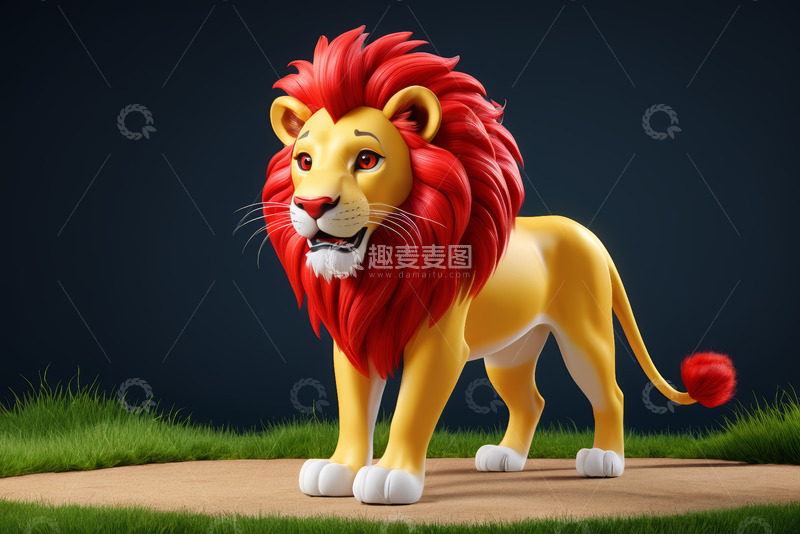 高清大图下载【趣麦麦图】卡通狮子站立形象