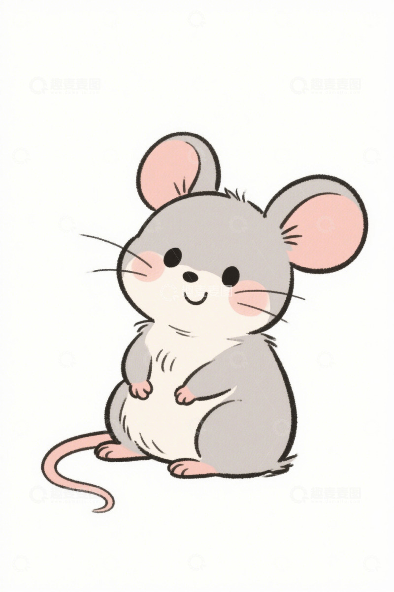 高清大图下载【趣麦麦图】可爱卡通老鼠插画