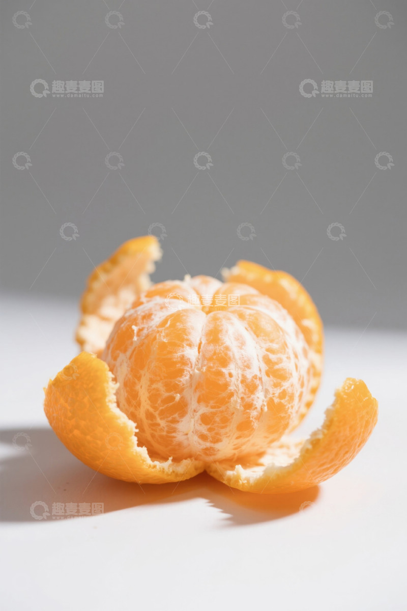 高清大图下载【趣麦麦图】剥开的新鲜柑橘特写