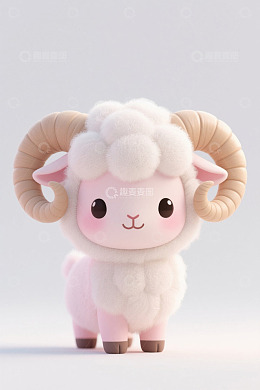 可爱卡通绵羊3D形象