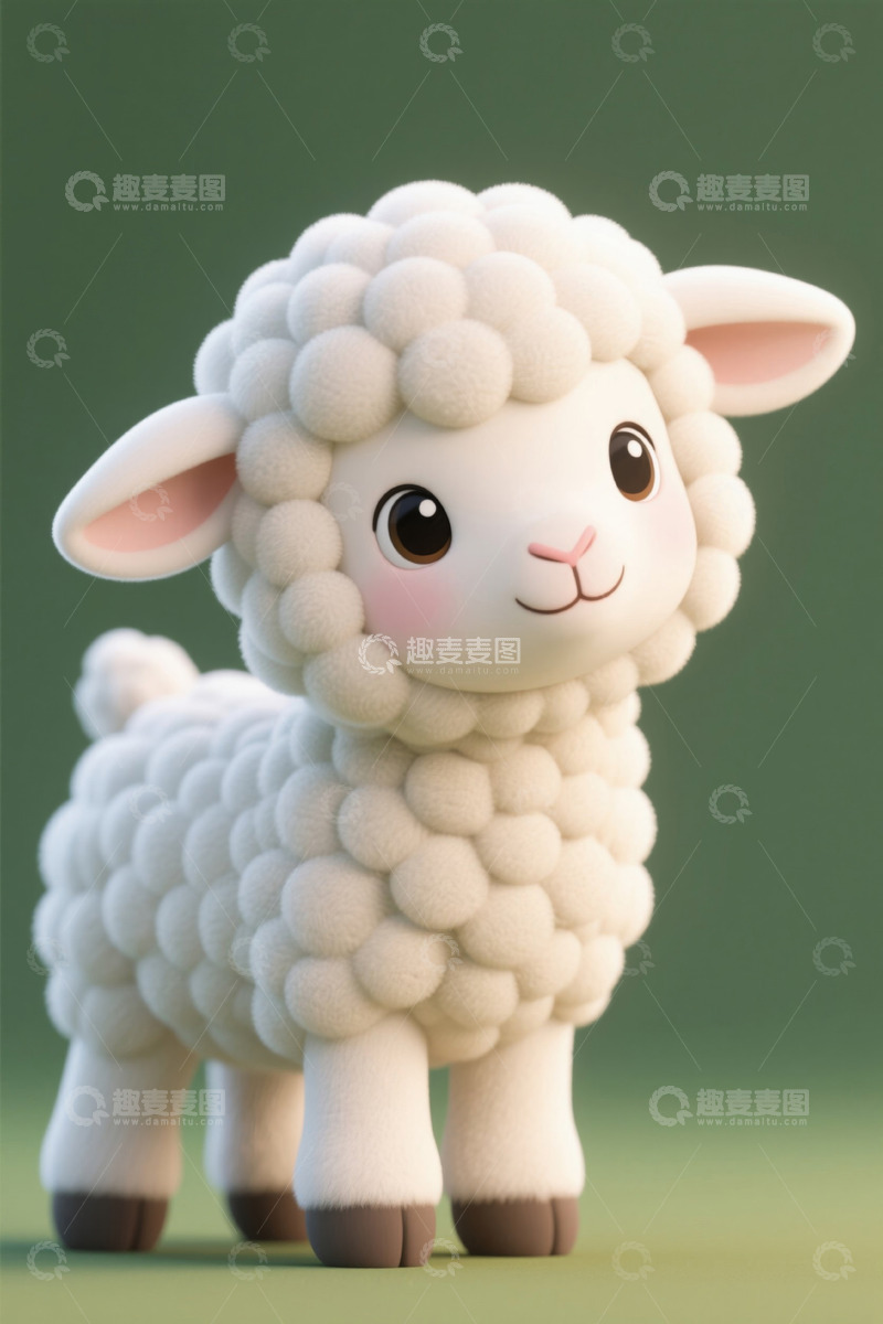 高清大图下载【趣麦麦图】可爱卡通小羊形象素材