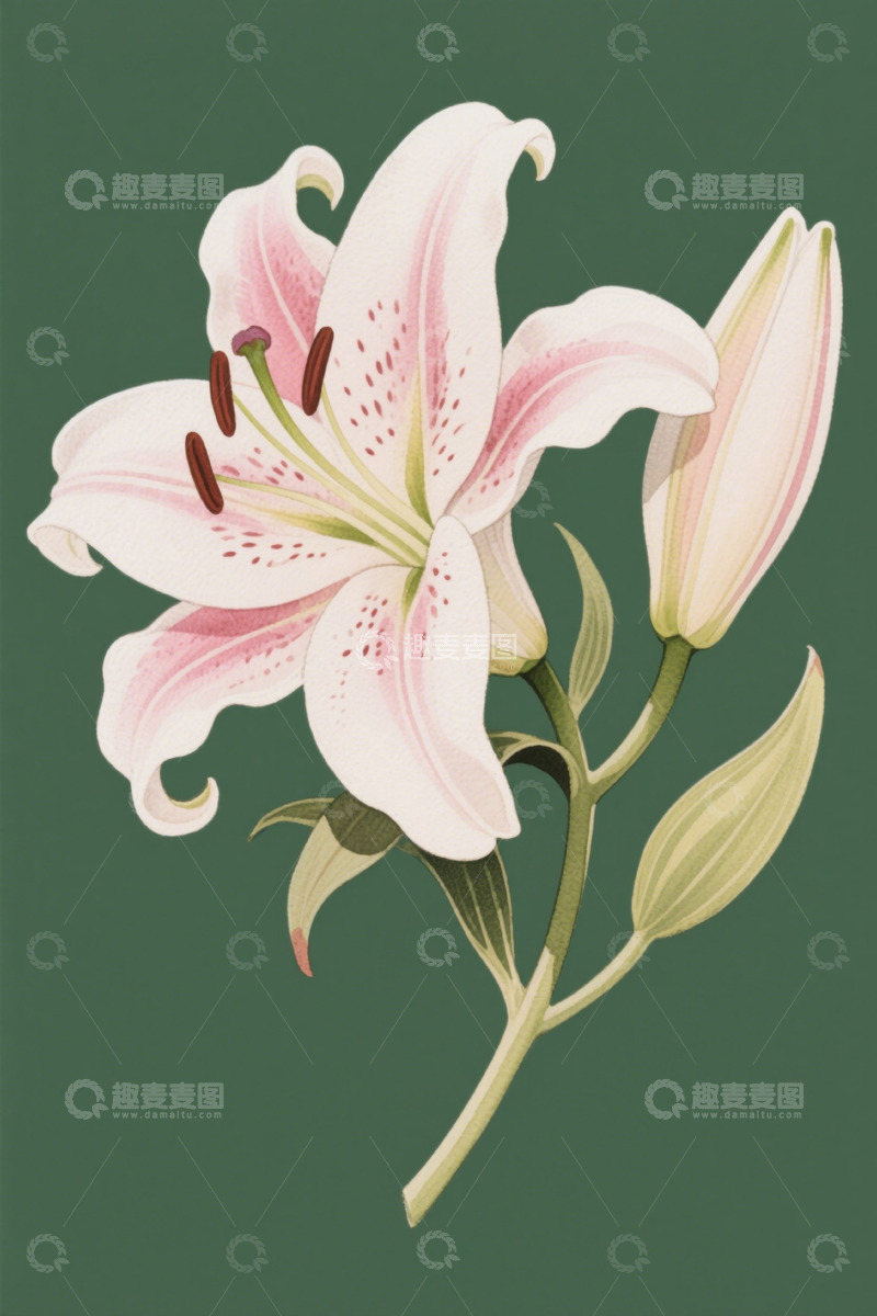 高清大图下载【趣麦麦图】粉色百合花特写