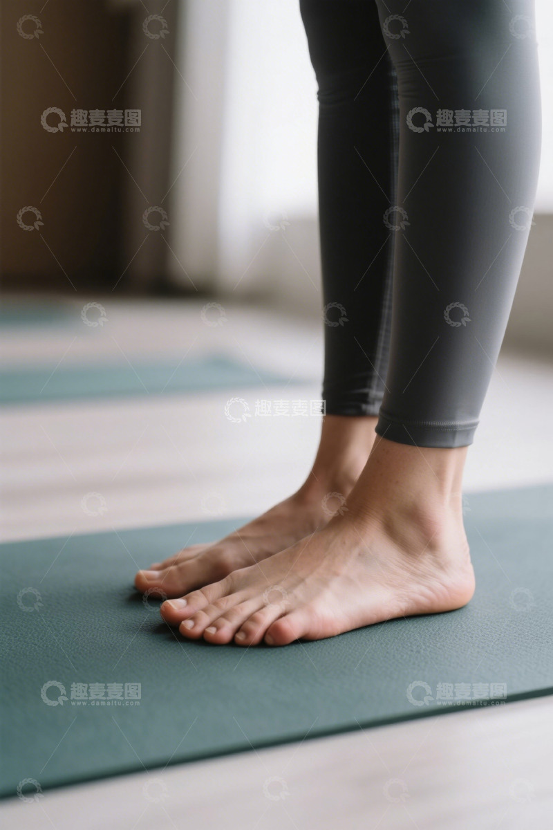 高清大图下载【趣麦麦图】女性室内瑜伽练习特写