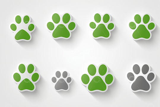 绿色灰色动物爪印图案