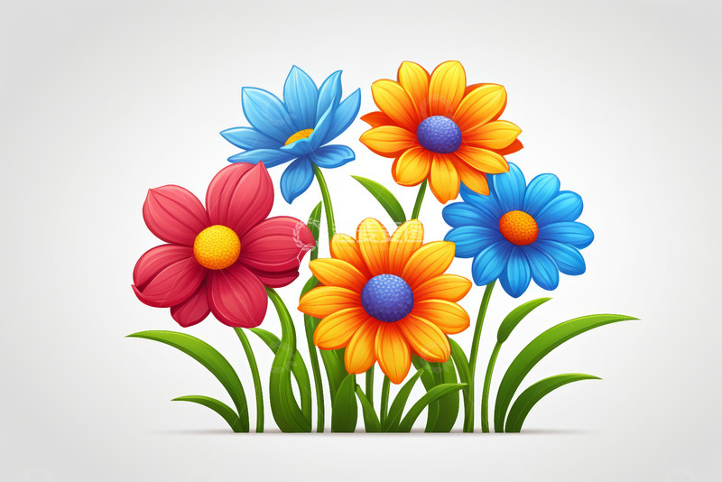 高清大图下载【趣麦麦图】多彩花卉插画