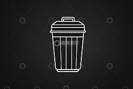 简约线条垃圾桶图标