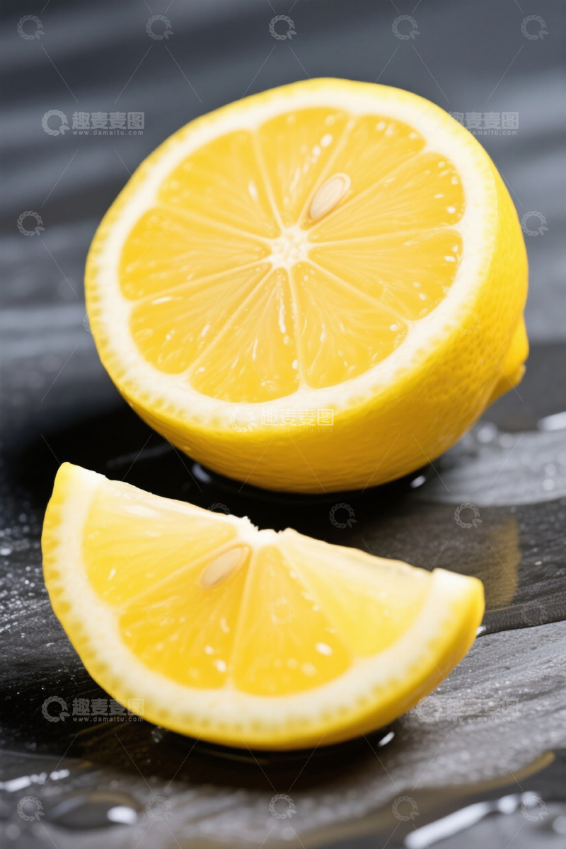 高清大图下载【趣麦麦图】切开的柠檬静物特写