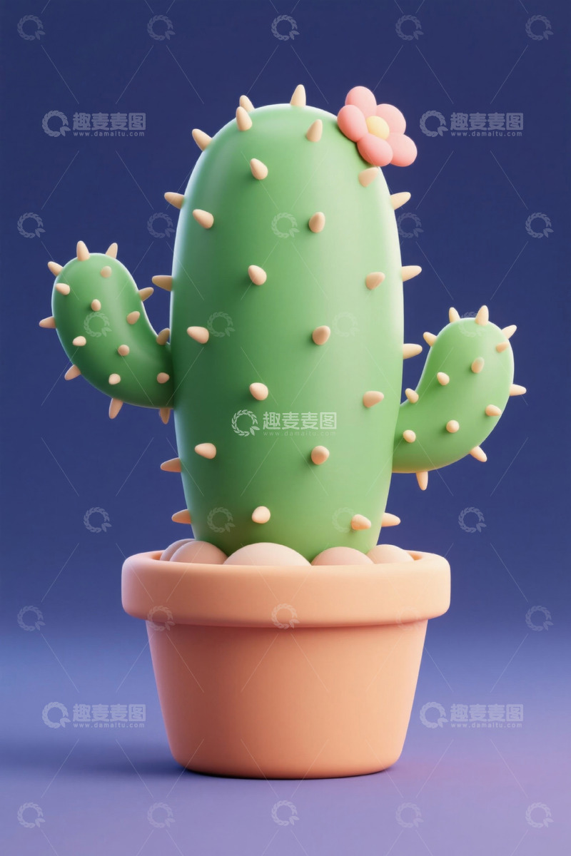 高清大图下载【趣麦麦图】卡通仙人掌盆栽素材