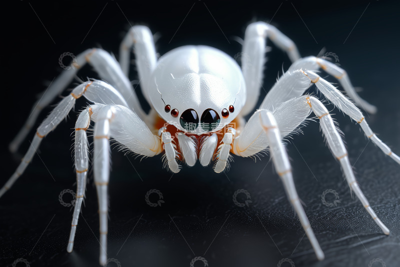高清大图下载【趣麦麦图】白色蜘蛛微距特写