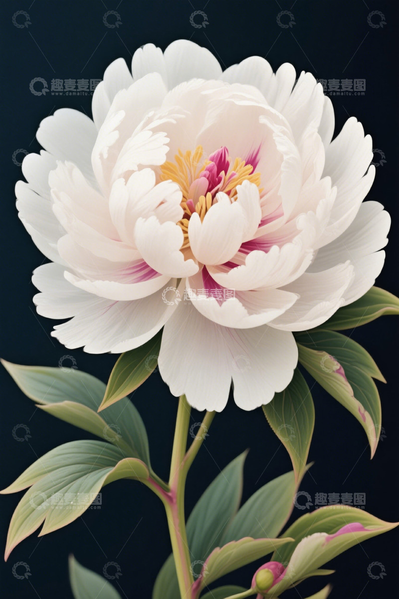 高清大图下载【趣麦麦图】白色牡丹花特写