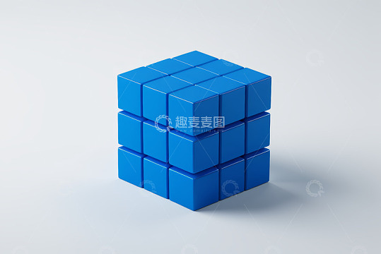 蓝色立方体三维立体素材
