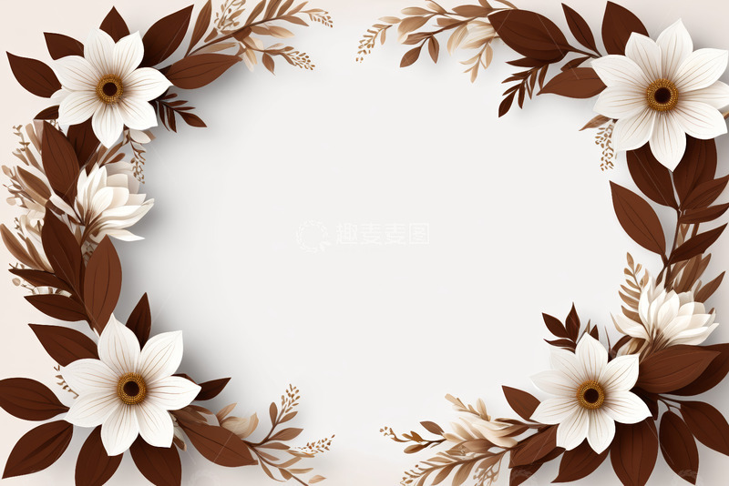 高清大图下载【趣麦麦图】花卉装饰边框背景图