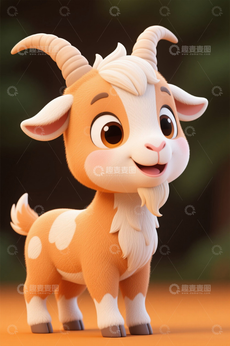 高清大图下载【趣麦麦图】可爱卡通山羊形象