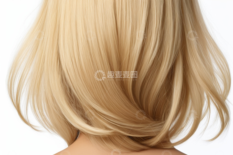 高清大图下载【趣麦麦图】金色波浪卷发女性头发特写