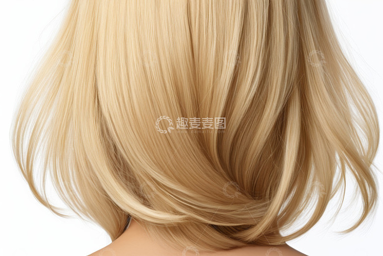 金色波浪卷发女性头发特写