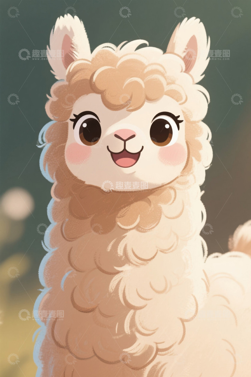 高清大图下载【趣麦麦图】可爱卡通羊驼形象